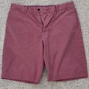 Hickey Freeman Men's Flat Front Shorts in Burgundy